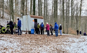 Die Rotfelder Wandergruppe an der Kontrollstelle beim Wandertag in Grabenstetten